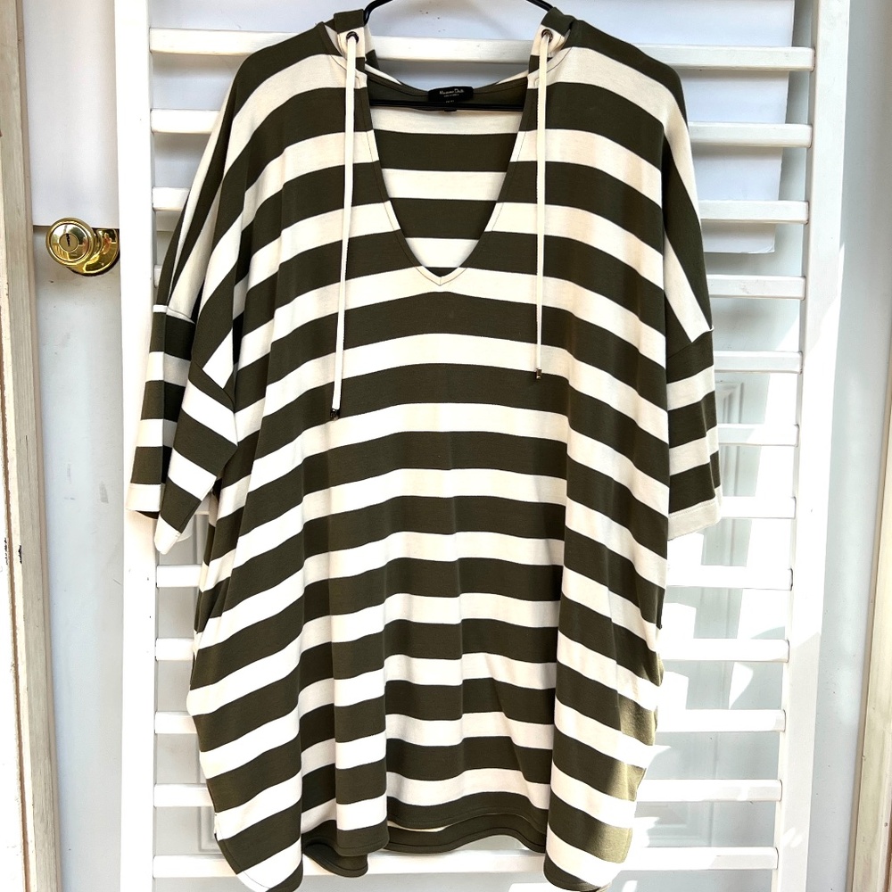 Massimo Dutti Womens Oversized Hooded T-Shirt Size M-L